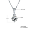 Classic Four Claw S925 Silver Plated Platinum Moissanite Diamond Pendant Earnail Set 1